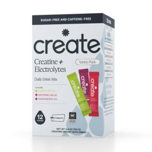 Create Wellness Creatine +Electrolytes Mix Monohydrate Stick Packs NSF Certified
