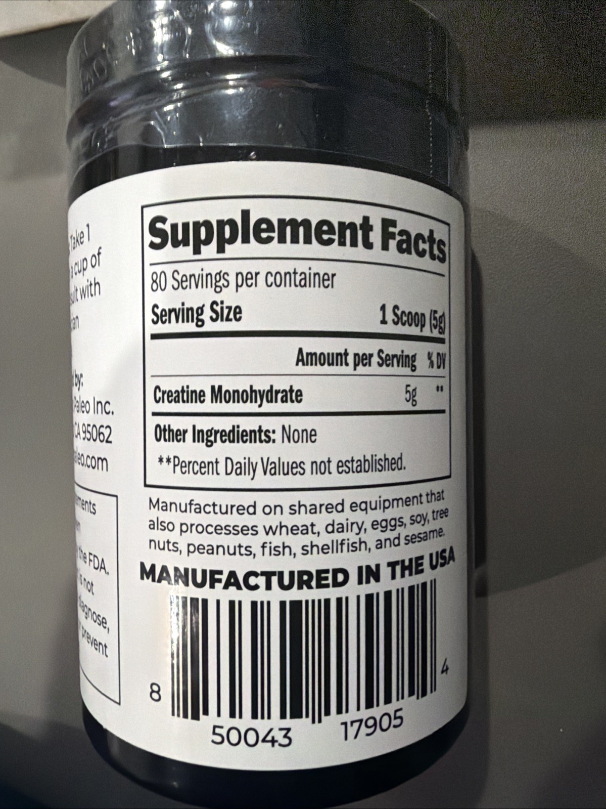 Santa Cruz Paleo Creatine Powder exp 1/27