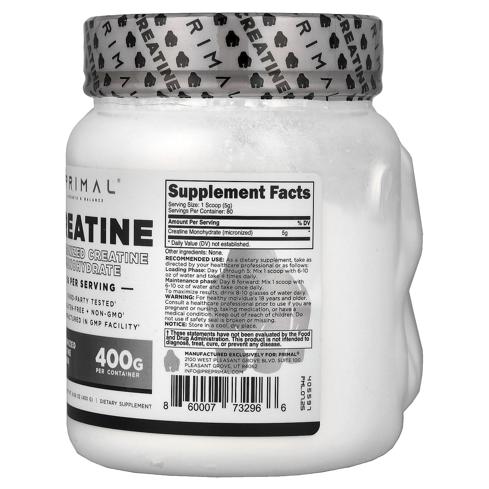 Creatine Powder, Unflavored , 14.11 oz (400 g)