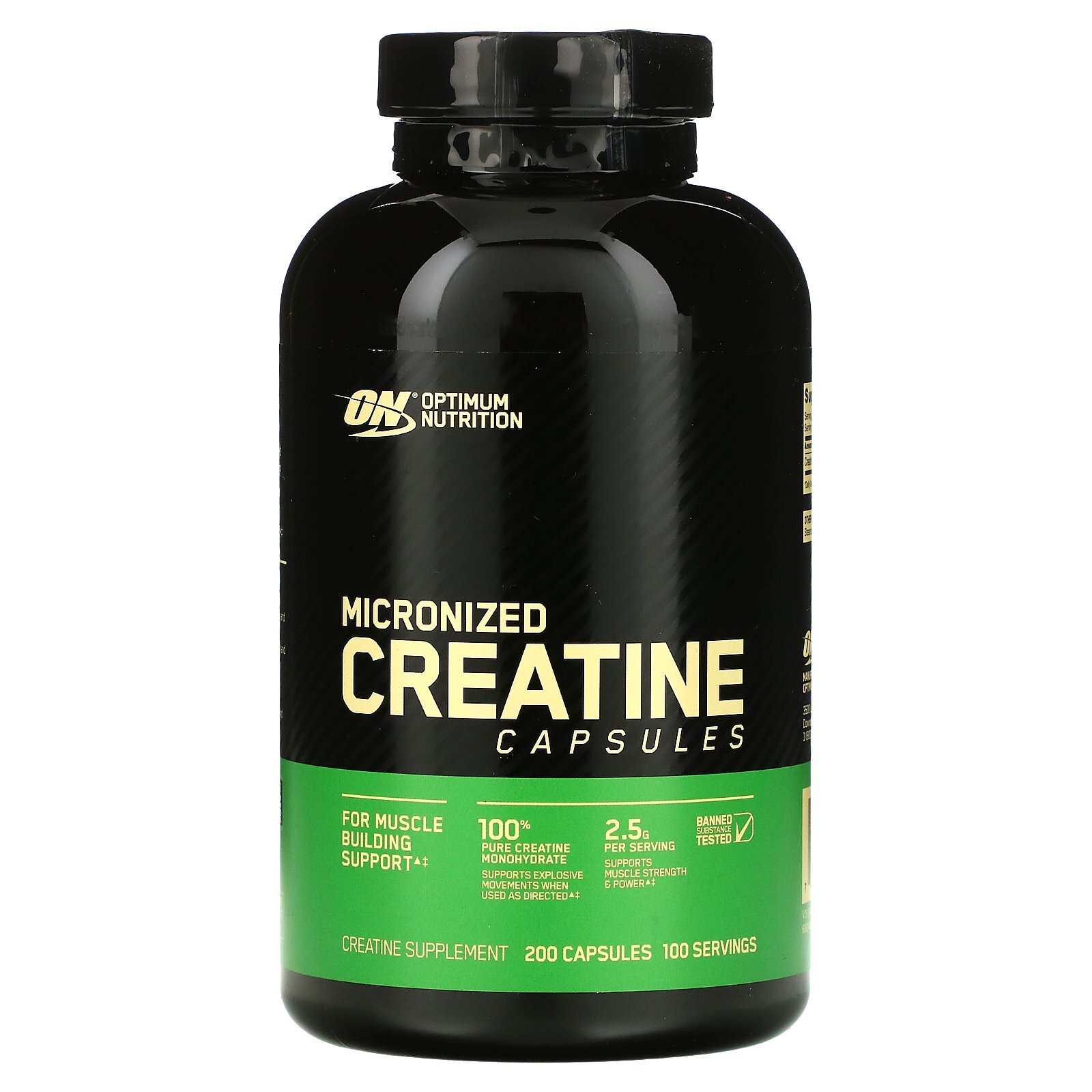 Micronized Creatine Capsules, 3 g, 200 Capsules (1.25 g per Capsule )