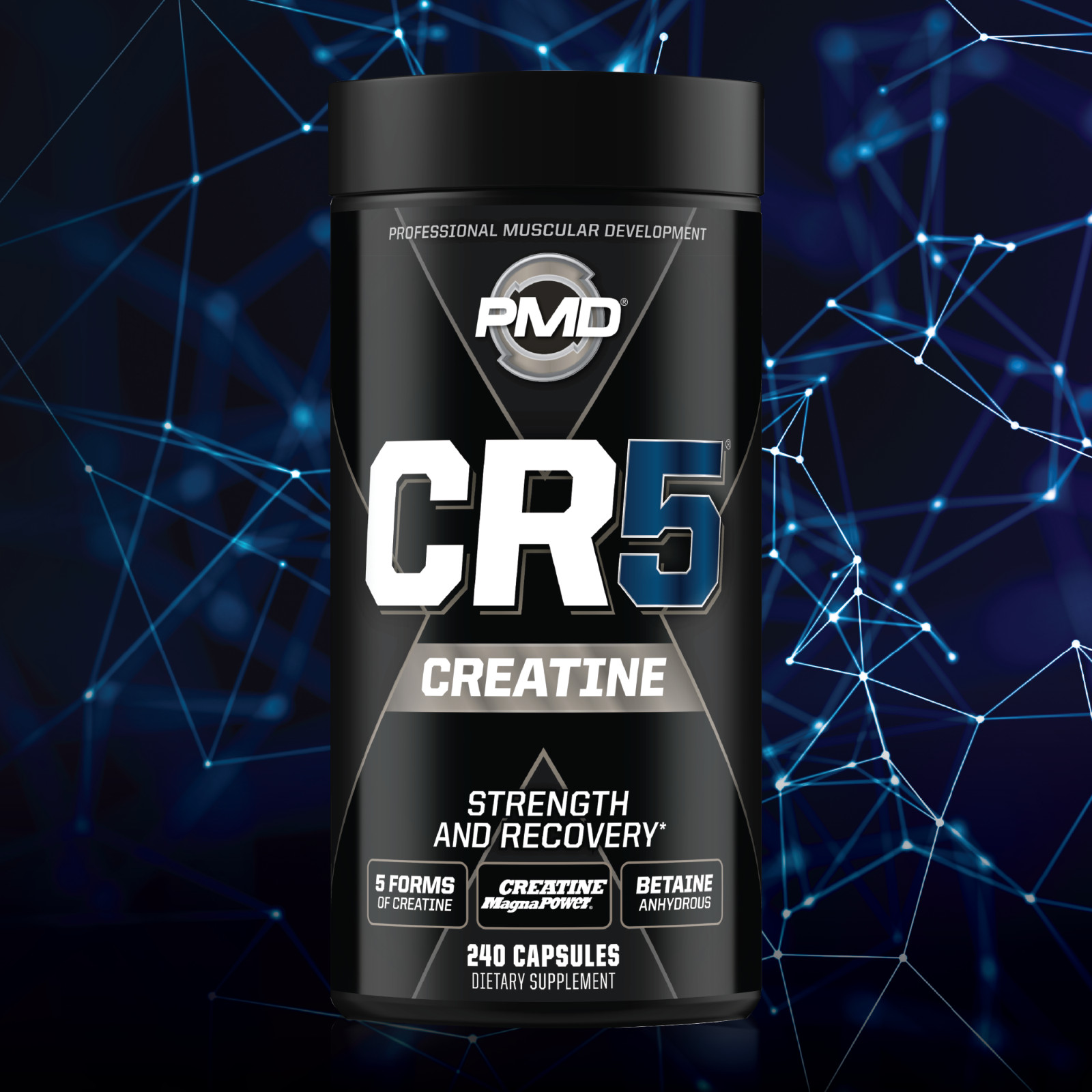 PMD CR5 Creatine Complex – Strength – Power – Muscle and Recovery (240 Capsules)