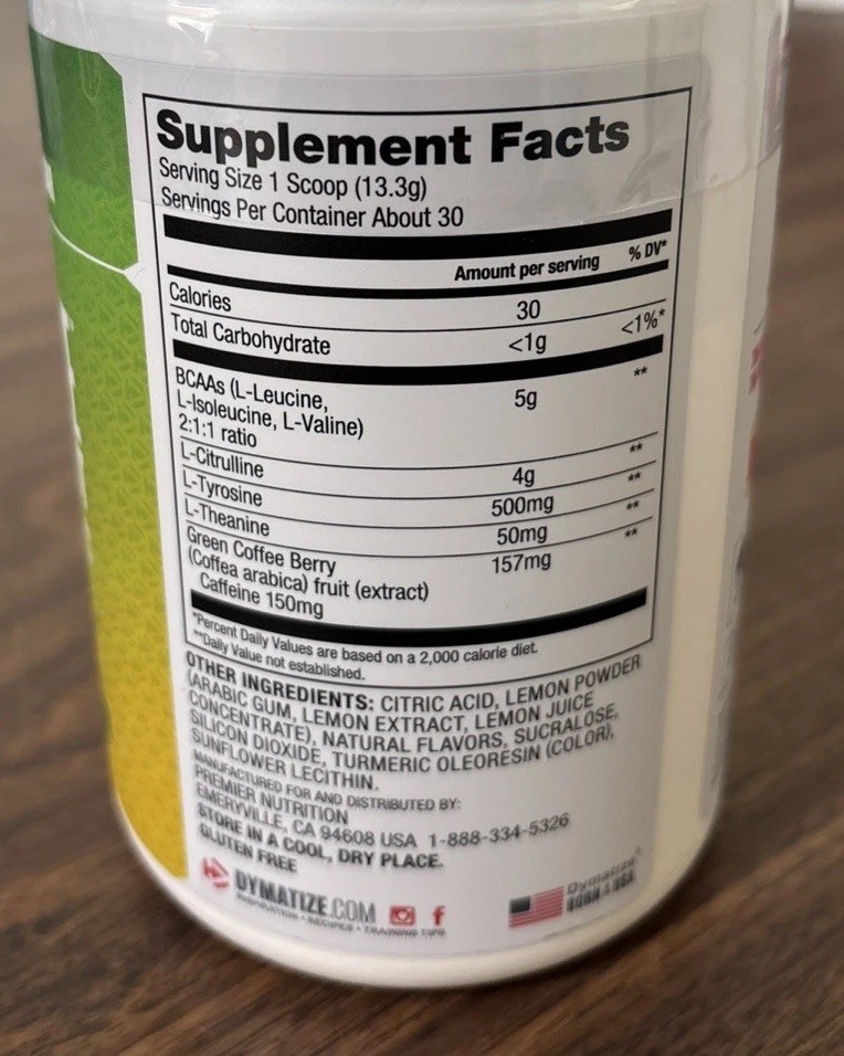 Energyze™ Pre-Workout, Lemon Lime, 14.1 oz (400 g) Lot Of 3 (10/26)