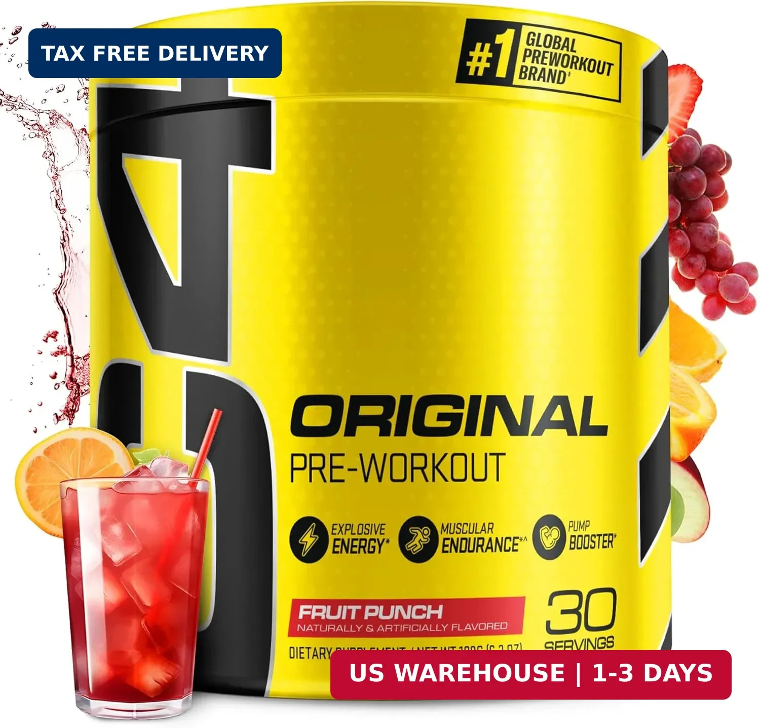 C4 Original Pre Workout Powder with 150mg Caffeine, 30 Servings