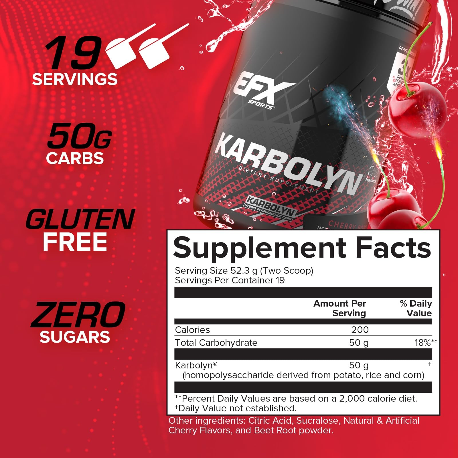 EFX Sports Karbolyn Fuel | FastAbsorbing Carbohydrate Powder | Carb Load, Sus…