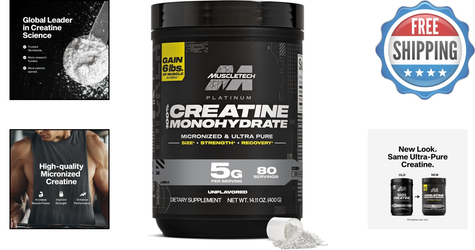 Platinum Pure Creatine Monohydrate – 80 Servings, Unflavored Performance Booster