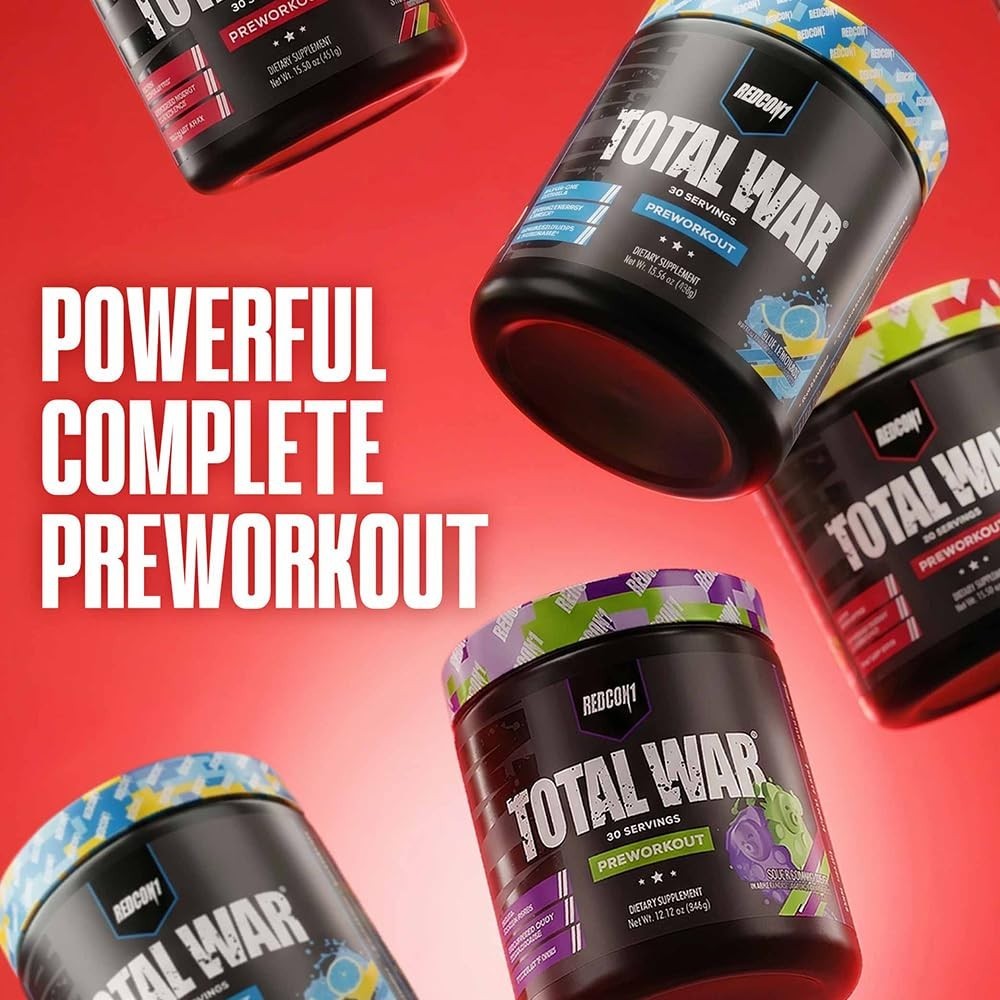 Total War Pre Workout Powder – Orange Crush Flavor, 320mg Caffeine, Citrulline,