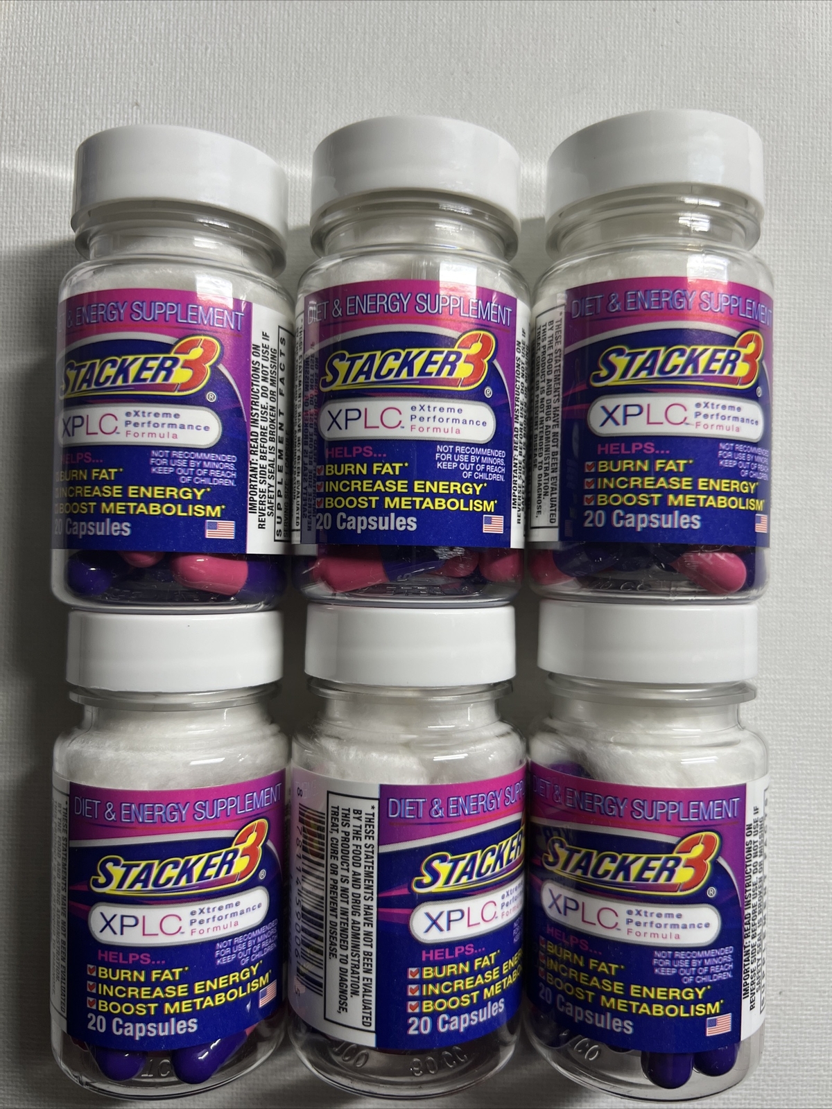 6x 20ct Stacker 3 XPLC Bottles Dietary Supplement Weight Loss 120 Pill FREE SHIP