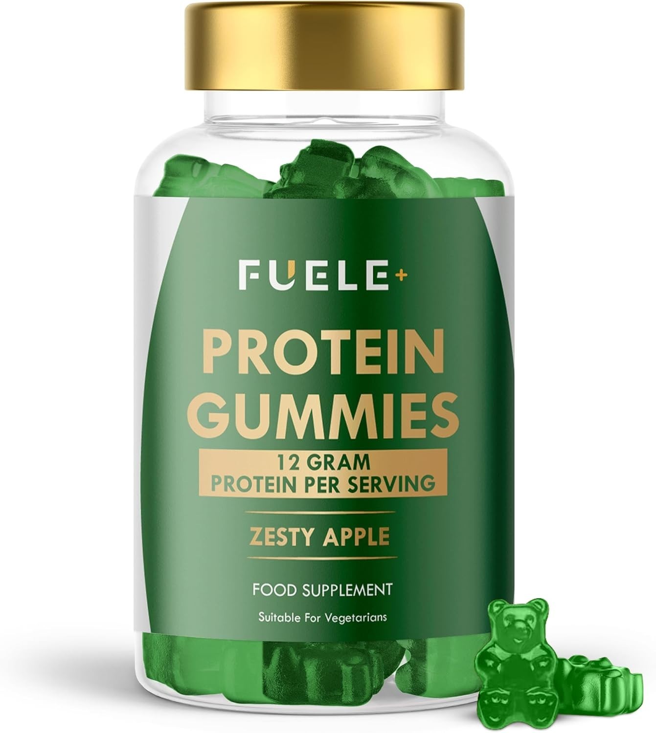 FUELE+ Whey Protein Gummies – Zesty Apple Flavour, 12g Protein per Serving – …