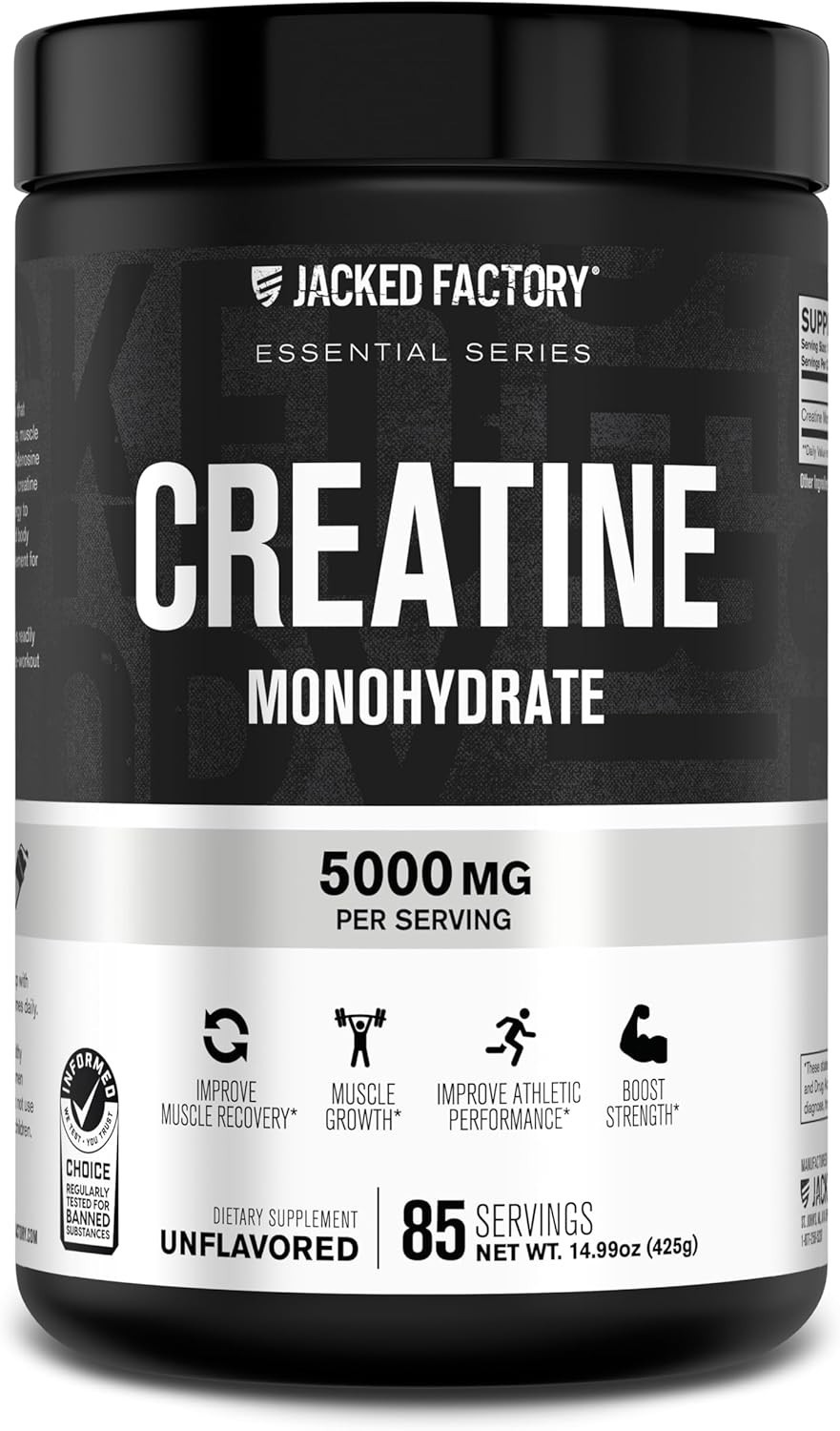 High-Quality Creatine Monohydrate – 5g Daily for Muscle Growth & Recovery