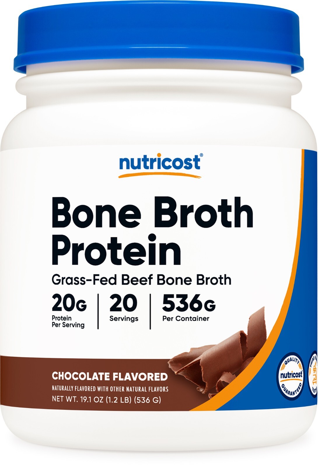 Nutricost Beef Bone Broth Protein Powder Chocolate (20 Servings) – Gluten-Free