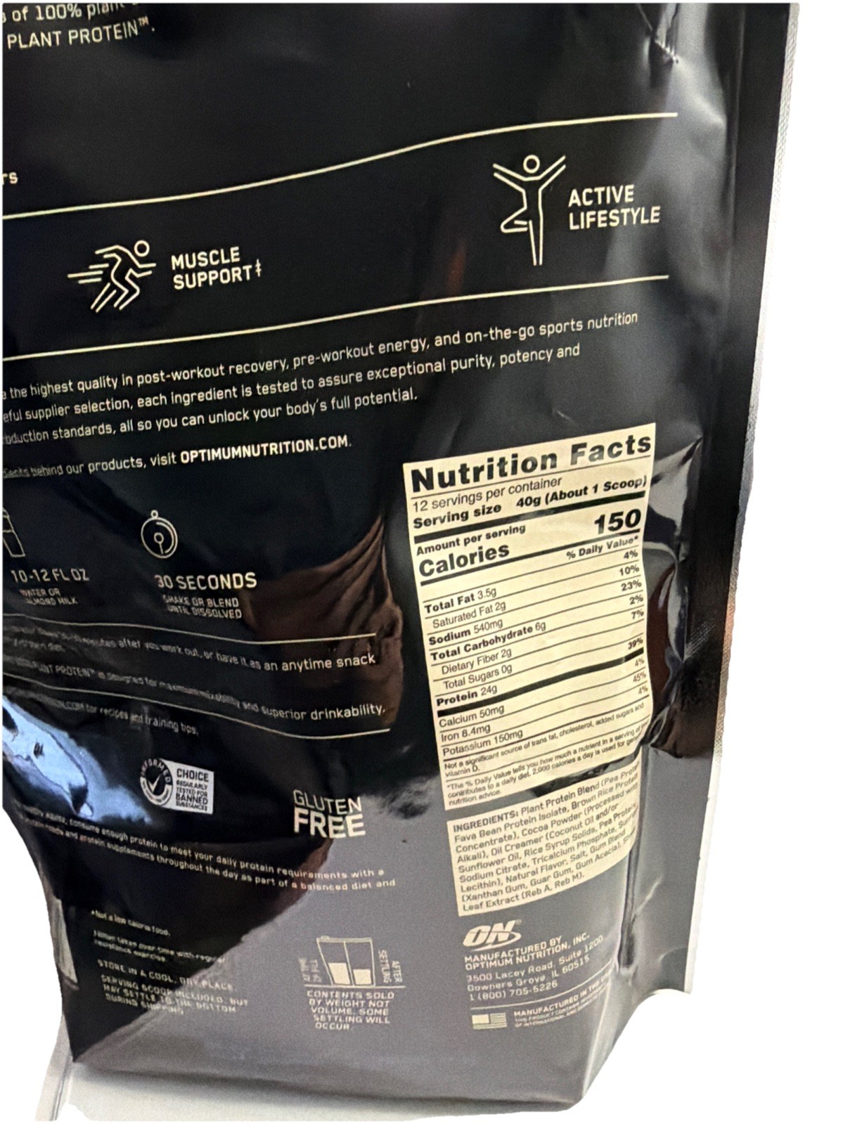 Optimum Nutrition Gold Standard Plant Protein Powder. Chocolate Fudge. Sealed.