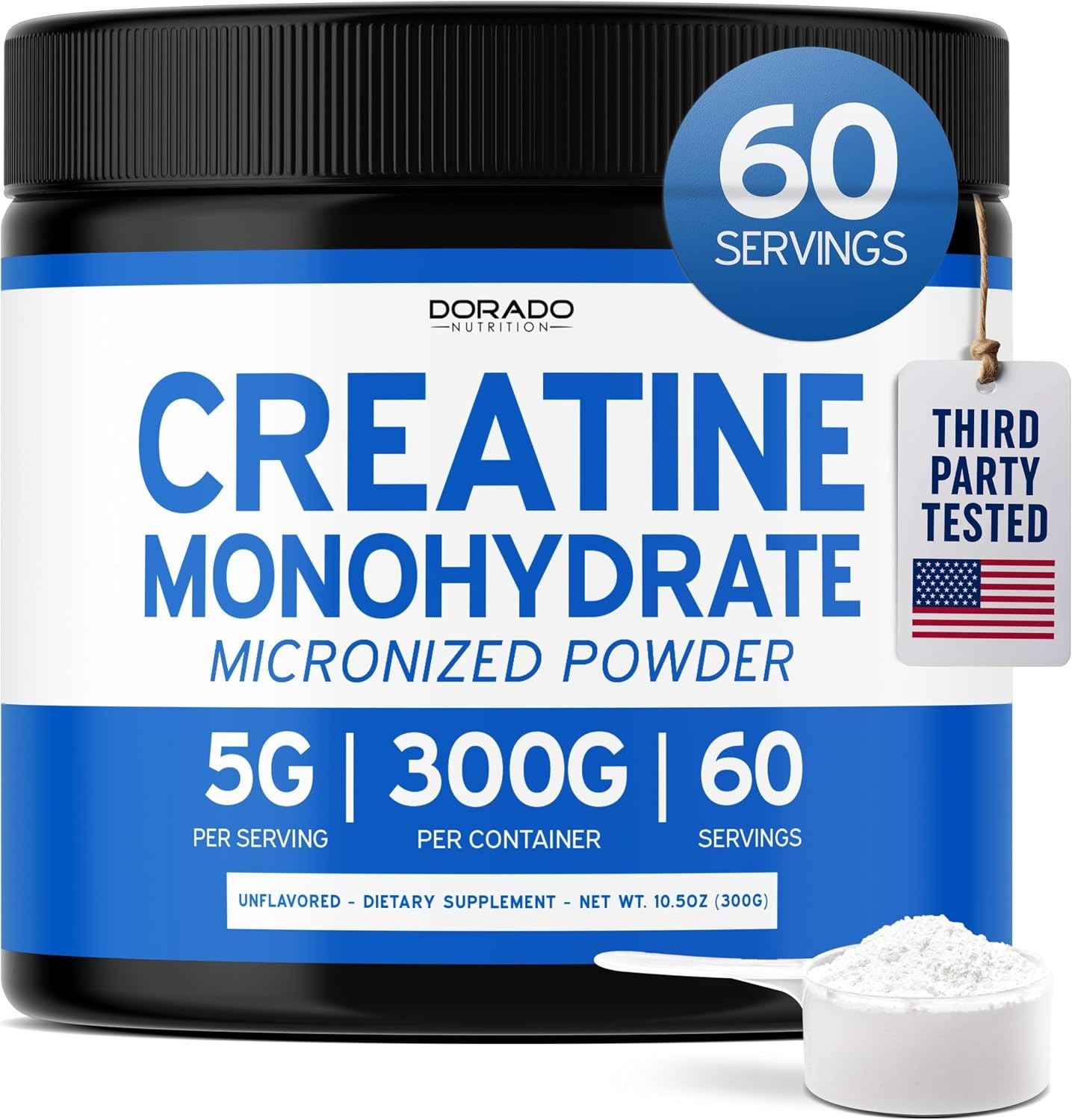 Creatine Monohydrate Powder Muscle Gain 5000mg Per Serv (5g) Made in USA