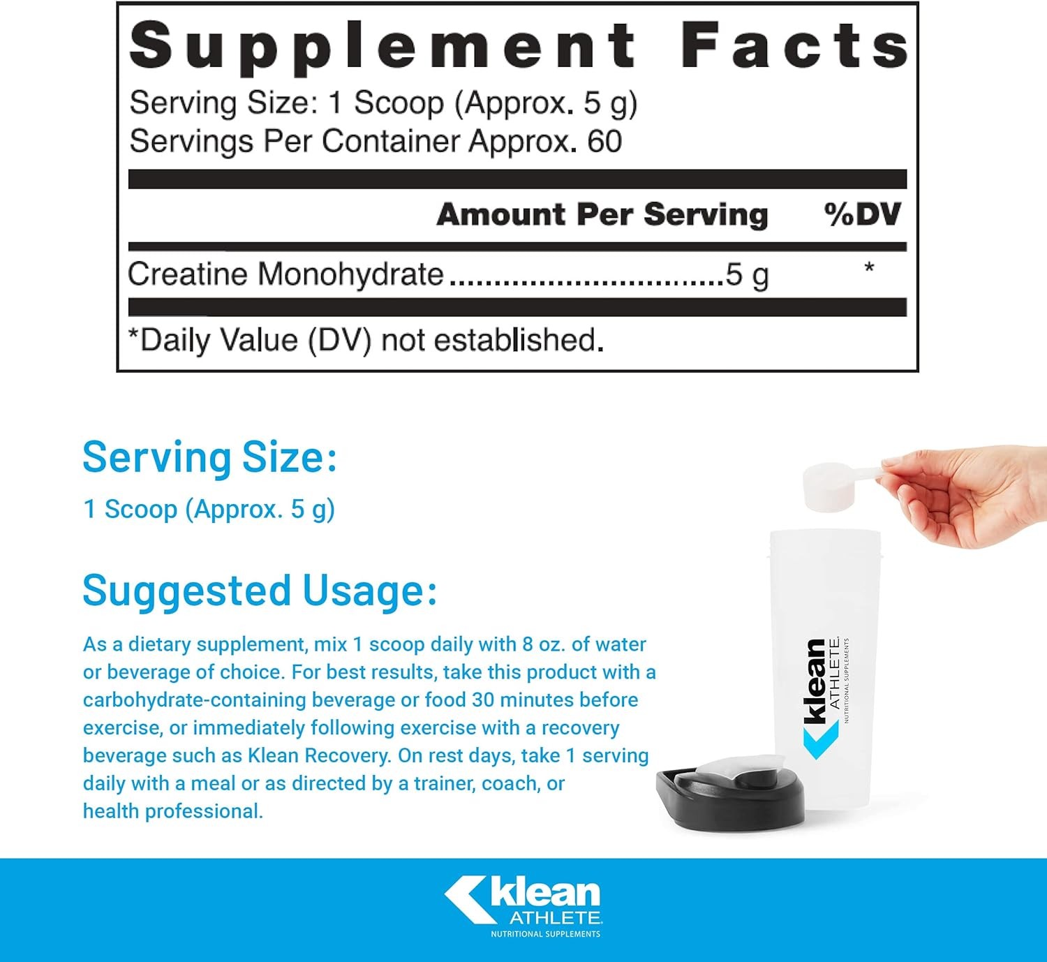 Klean ATHLETE Creatine – Supports Muscle Strength, Performance &…