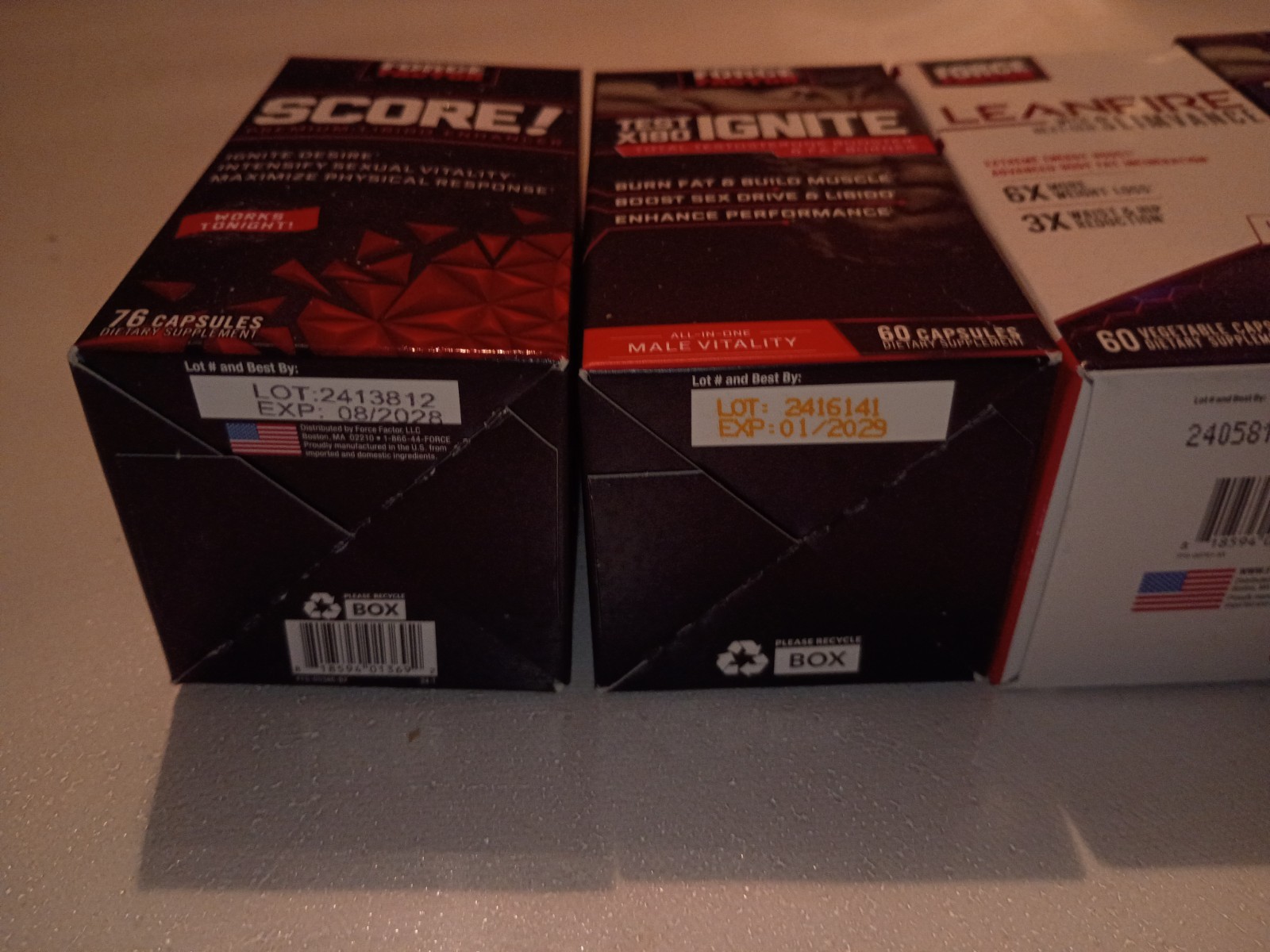 Force Factor Score Lean Lot Of 5 Test Ignite 60 Capsules Exp.03/2027