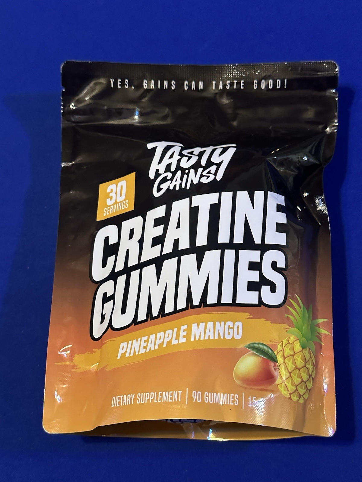 TASTY GAINS Creatine Gummies – 90g of Creatine Monohydrate – Pineapple Mango