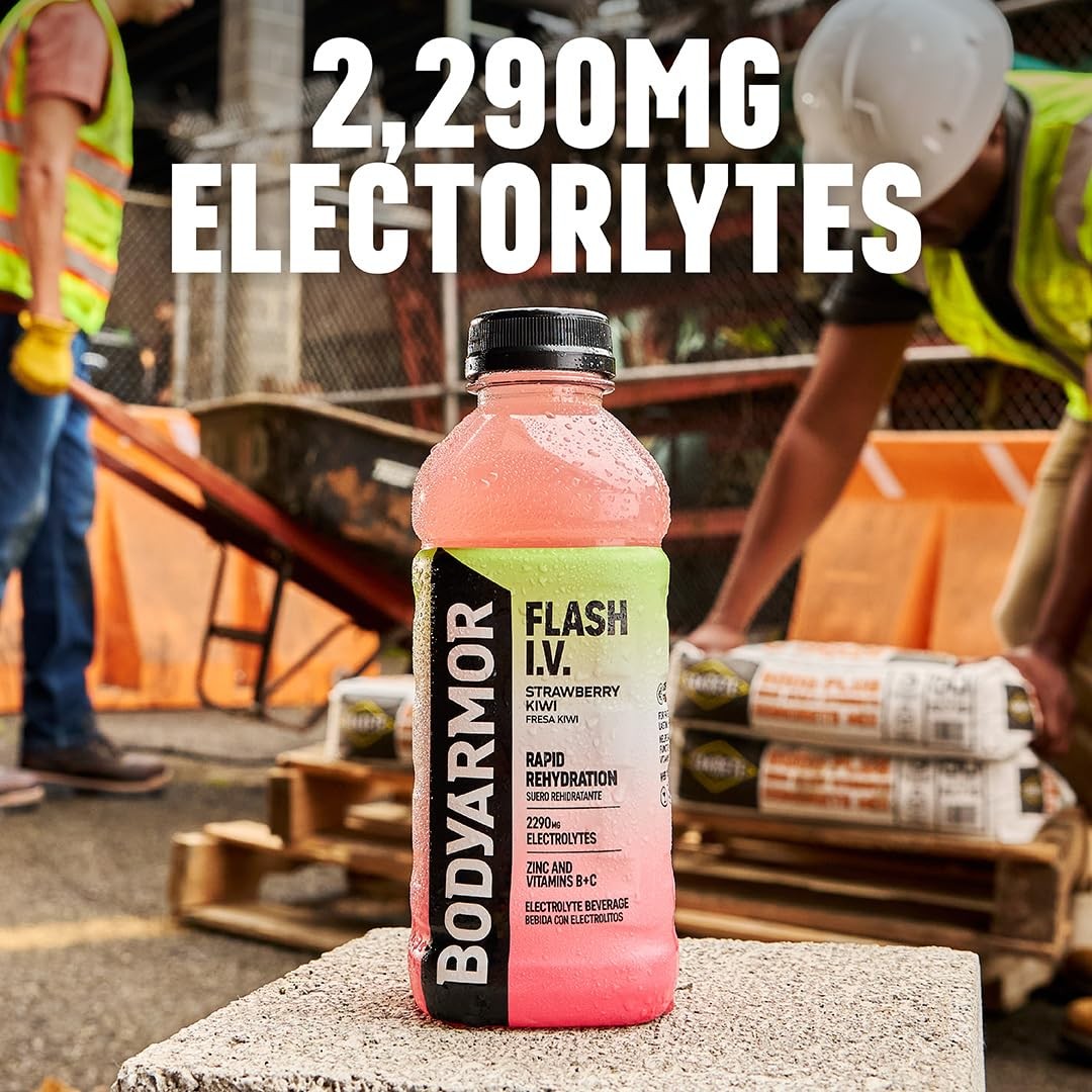 BODYARMOR Flash I.V. Electrolyte Beverage, Strawberry Kiwi, Hydration Drink…