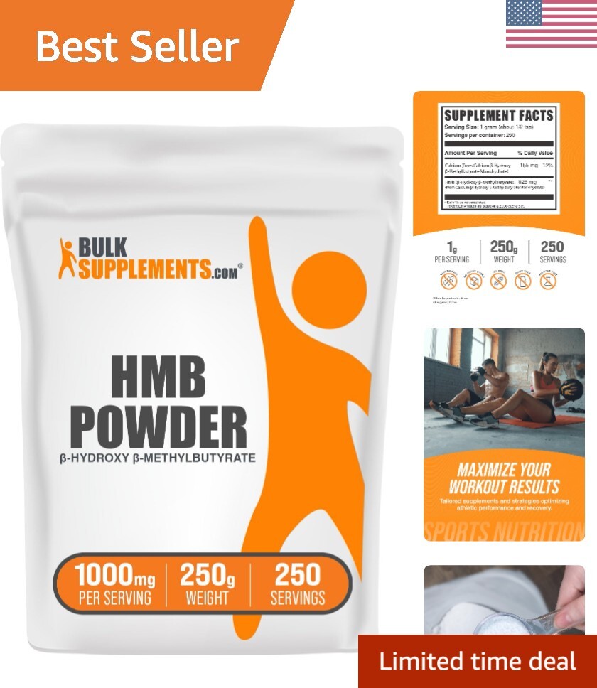 Calcium HMB Powder 1000mg, 8.8oz – Enhance Muscle Recovery with Unflavored Blend