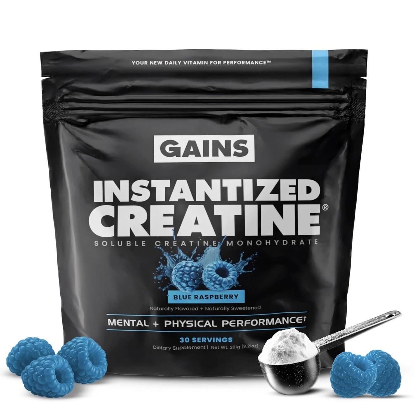 Gains in Bulk Instantized Creatine Monohydrate for Men & Women, Soluble Pre W…