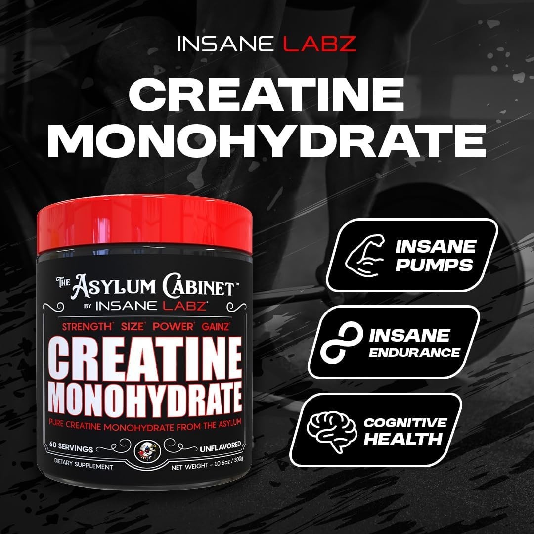 Unflavored Creatine Monohydrate – 60 Servings, 5g Per Serving for Strength