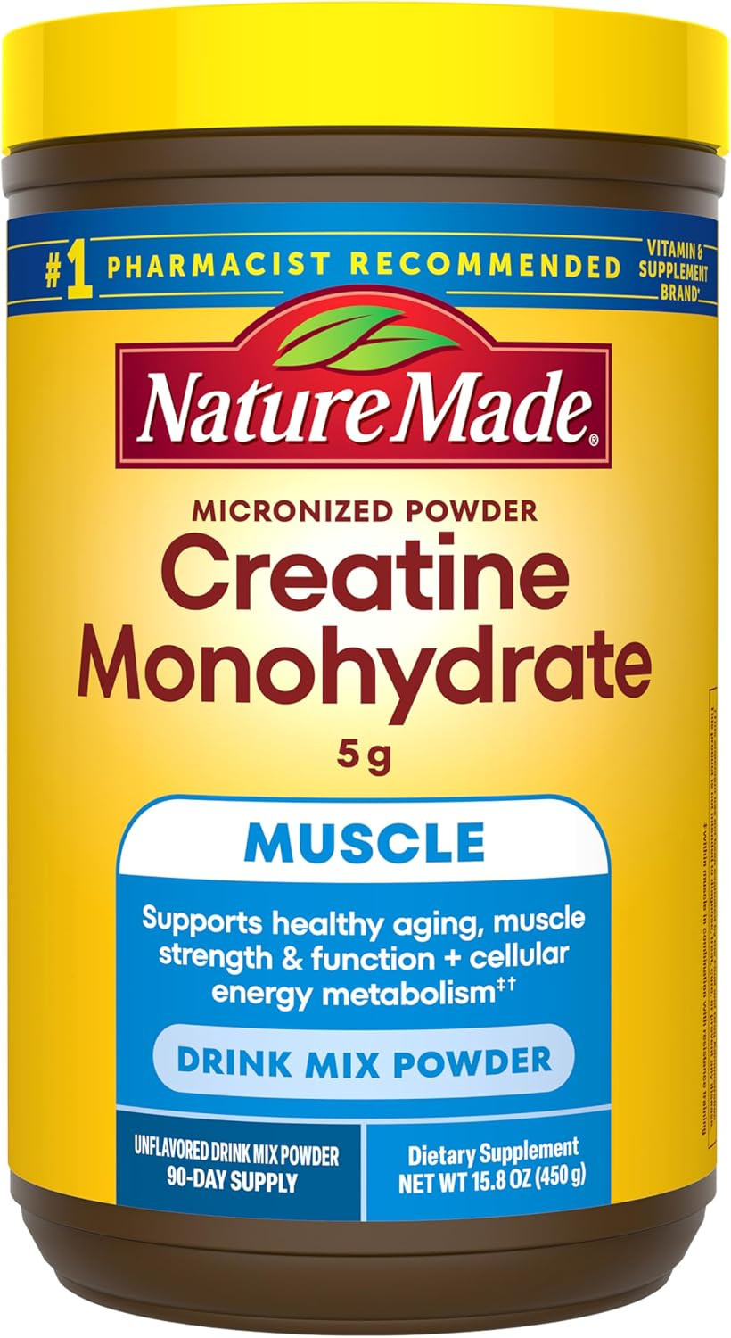 Nature Made Micronized Creatine Monohydrate Powder Unflavored Muscle Support 450