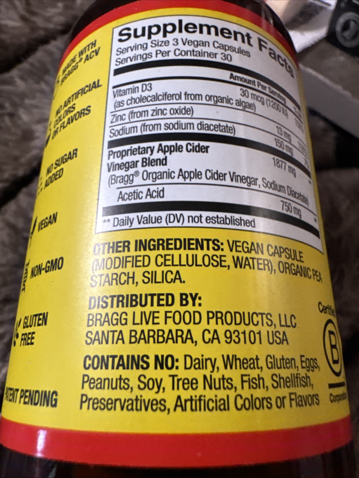 Bragg Apple Cider Vinegar 90 Capsule