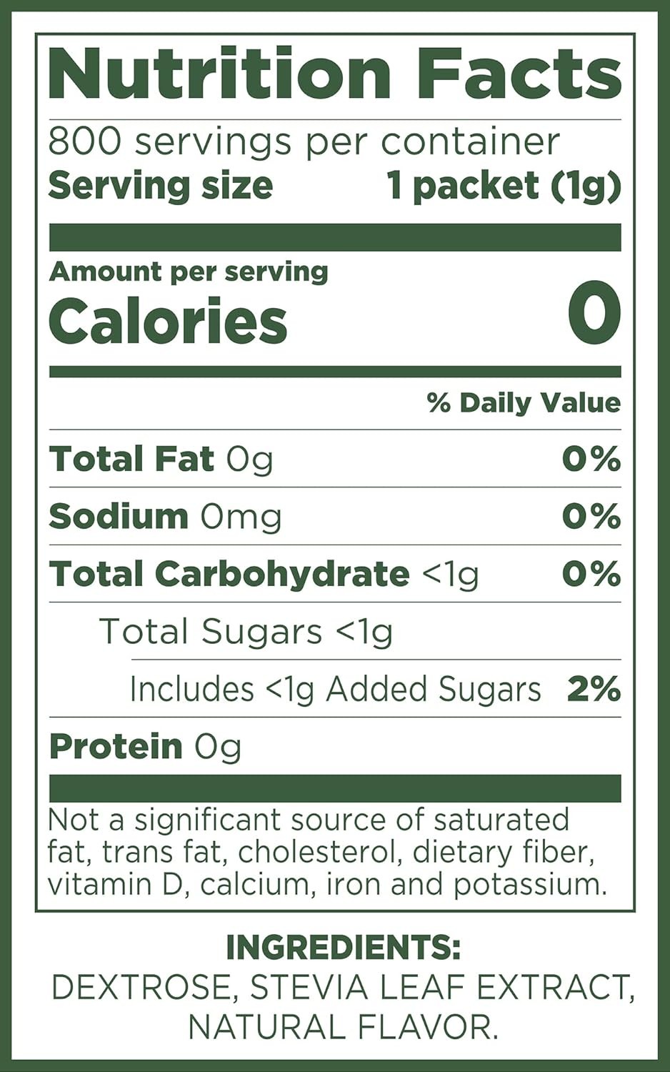 Pure Via Stevia Sweetener 28.2oz (800 packets) 28.21 Ounce (Pack of 1)