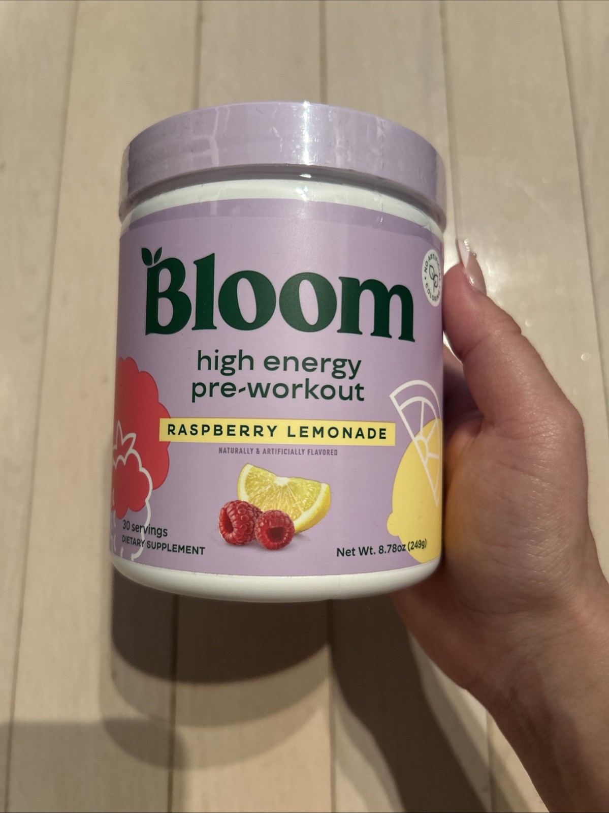 Bloom Nutrition High Energy Pre Workout Raspberry Lemonade 30 Serv Exp 07/27 NEW