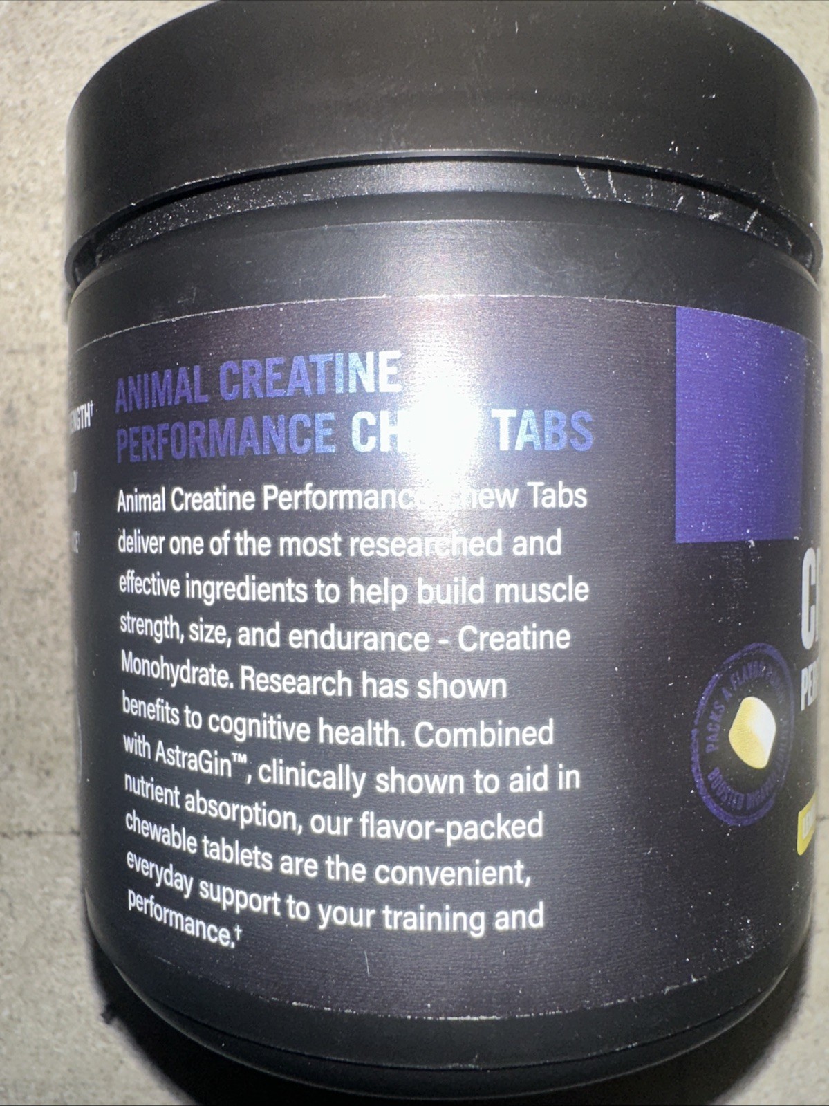 Animal Creatine Chews 5g Creatine Monohydrate Lemon Ice 30 Count Exp 12/2026