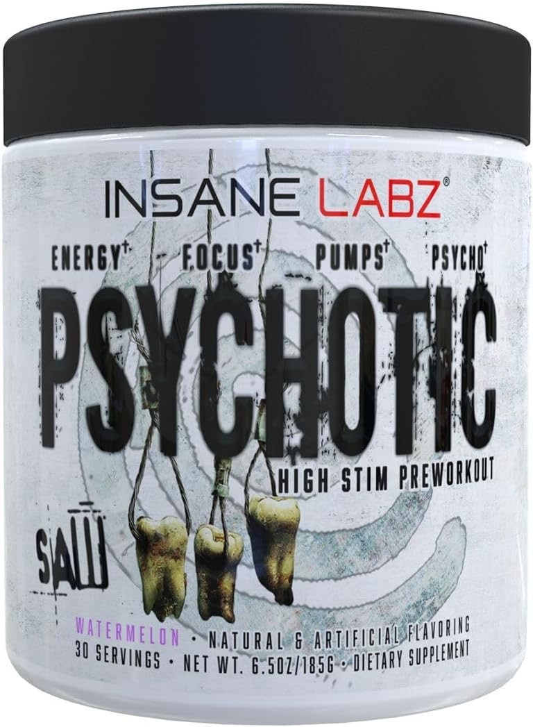 Psychotic SAW Extreme Hi-Energy Pre-Workout 30 Servings 5 Flavors NEW FAST SHIP!