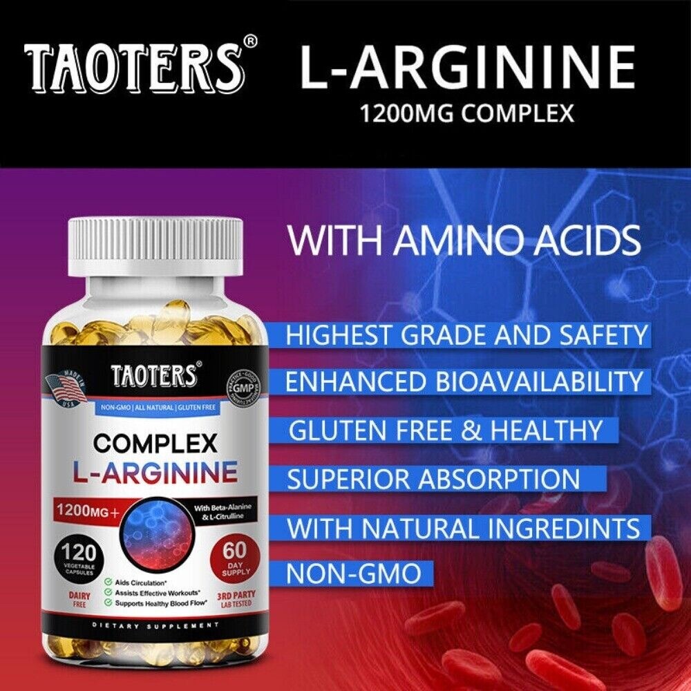 L-Arginin Complex Nitric Oxide, Testosteron Booster, Men’s Health Support