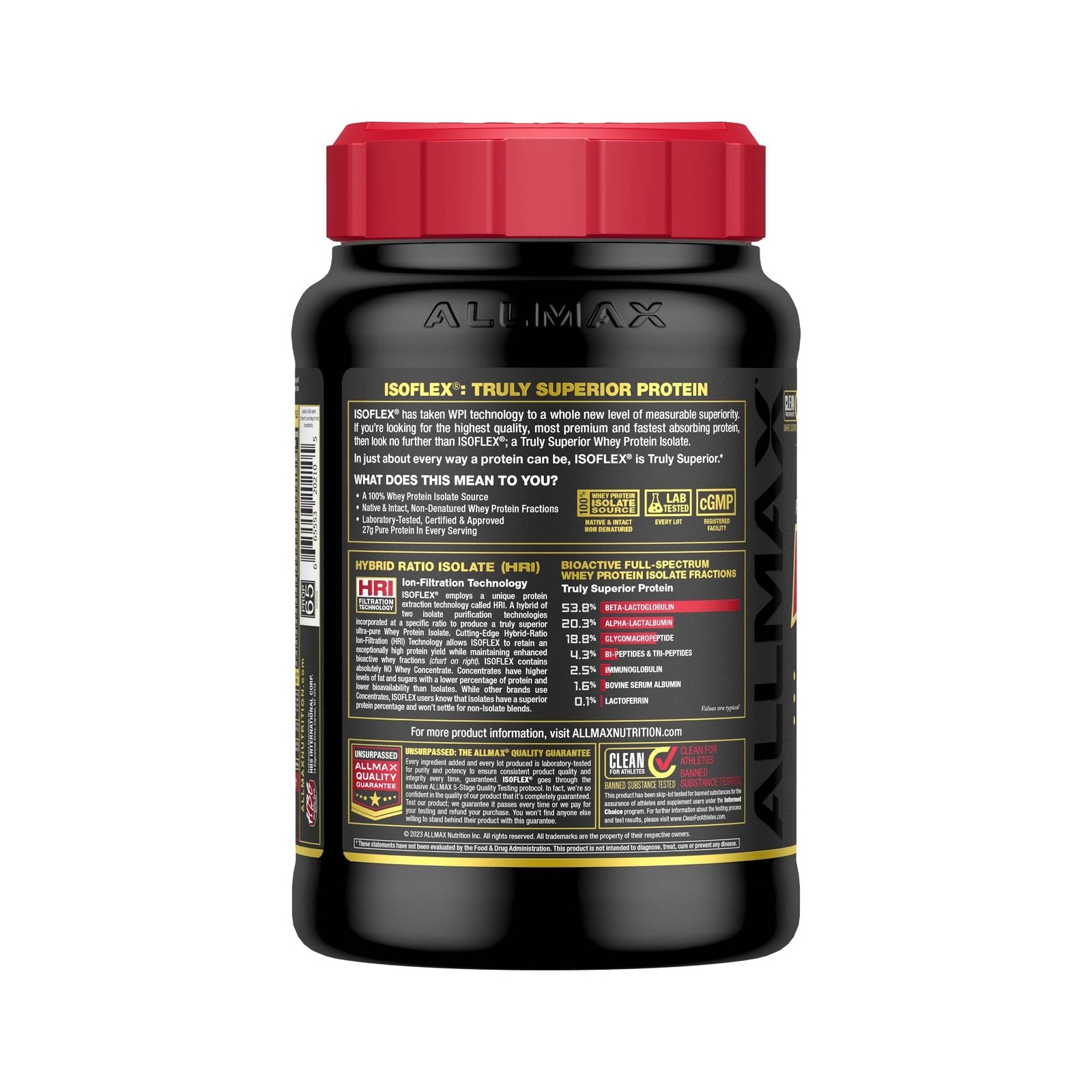 ALLMAX ISOFLEX Pure Whey Isolate Protein Powder – Gluten Free, Low Lactose, S…