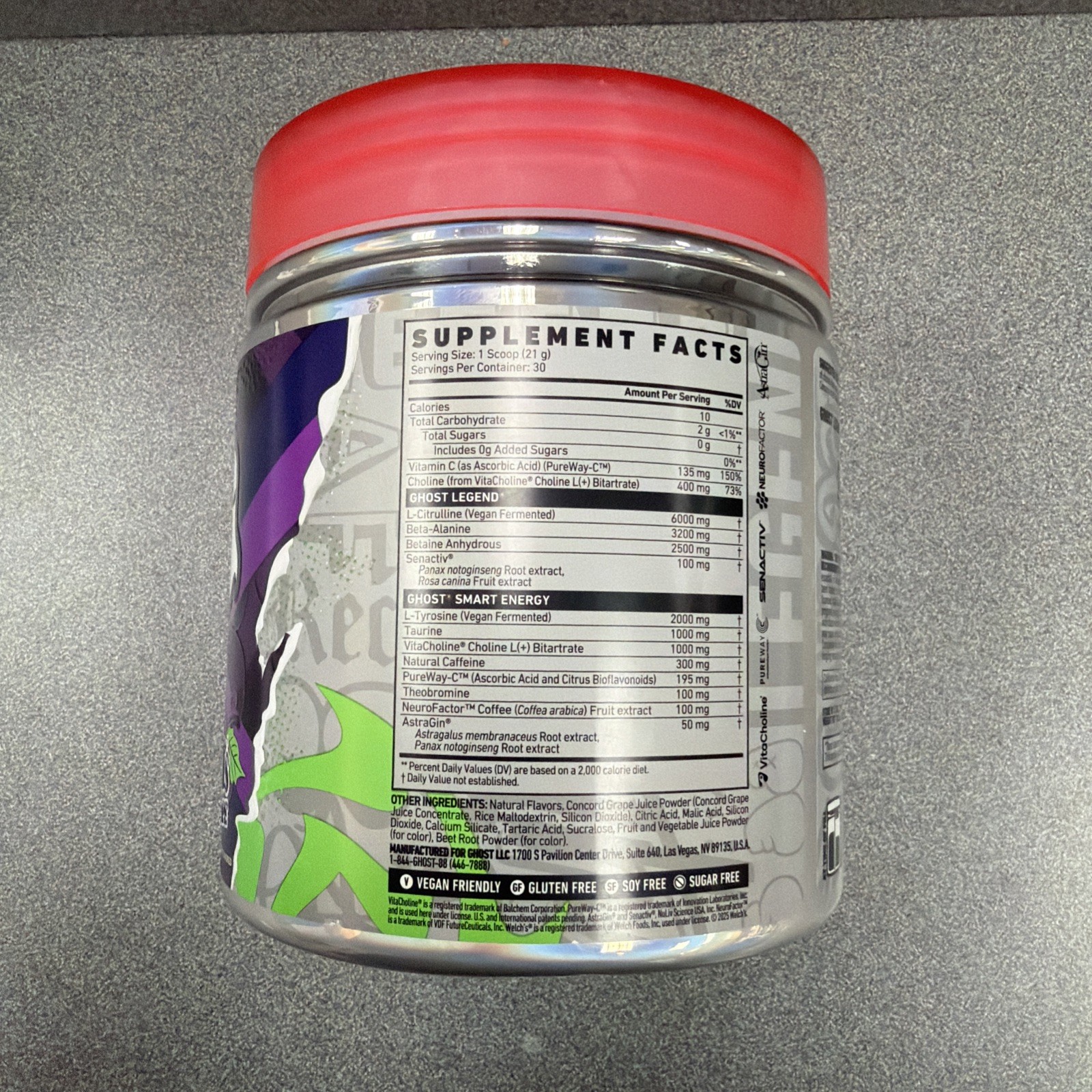 Legend® Pre-Workout, Welch’s® Grape, 22.2 oz (630 g)
