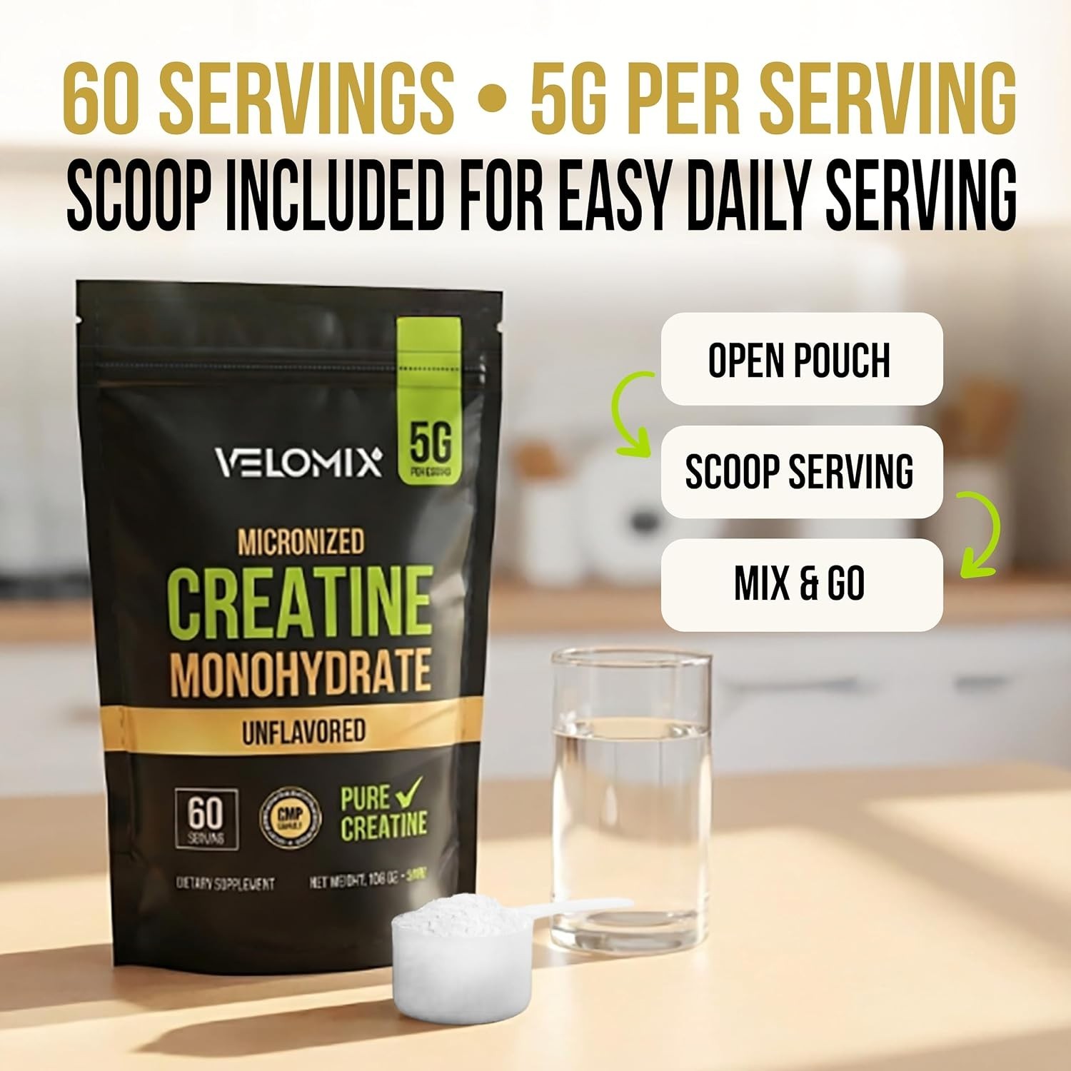 Micronized Creatine Monohydrate Powder – 100% Pure Creatine Powder Unflavored…