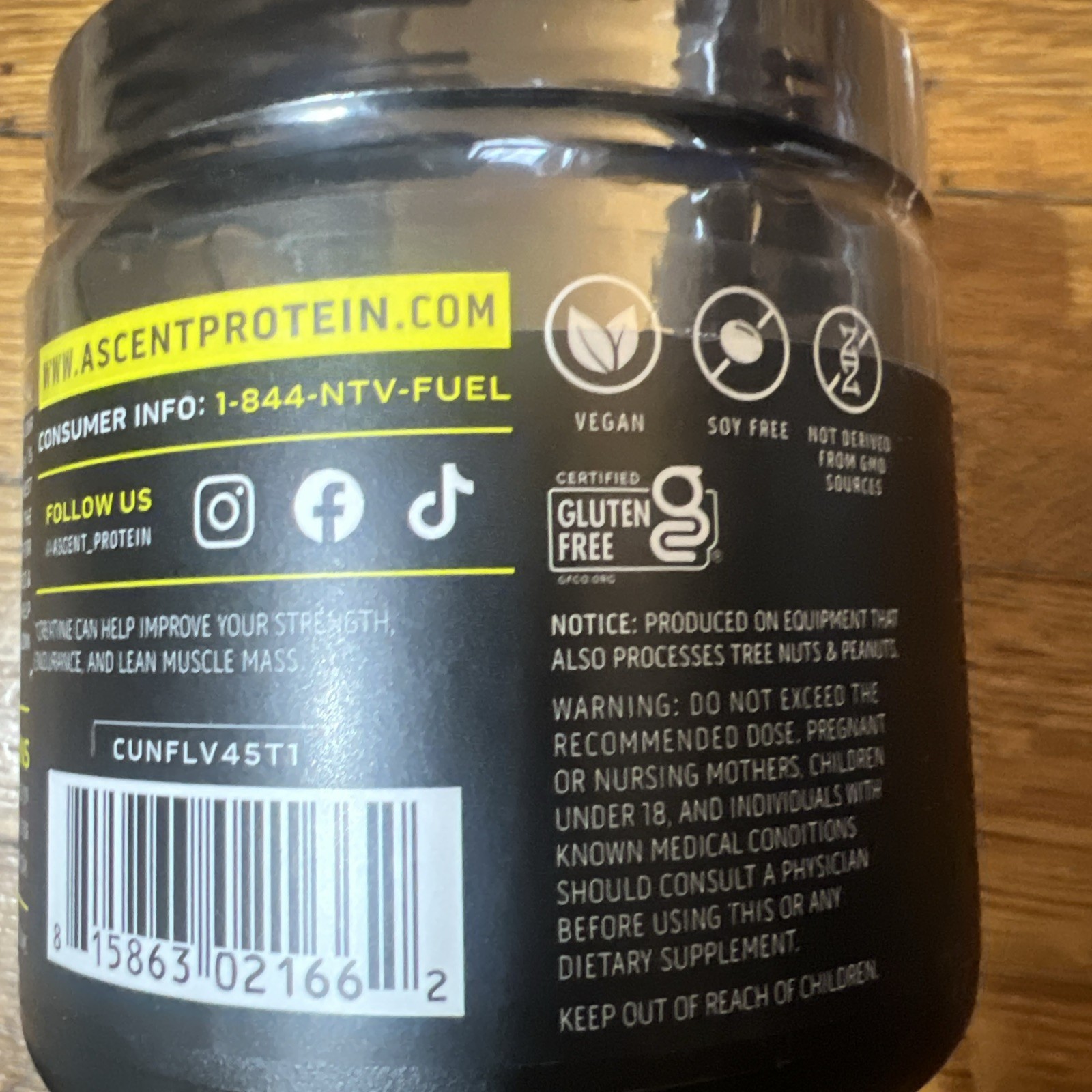 2 PACK Ascent Clean Creatine Creapure & Sunwarrior For Her Rasberry Monohydrate