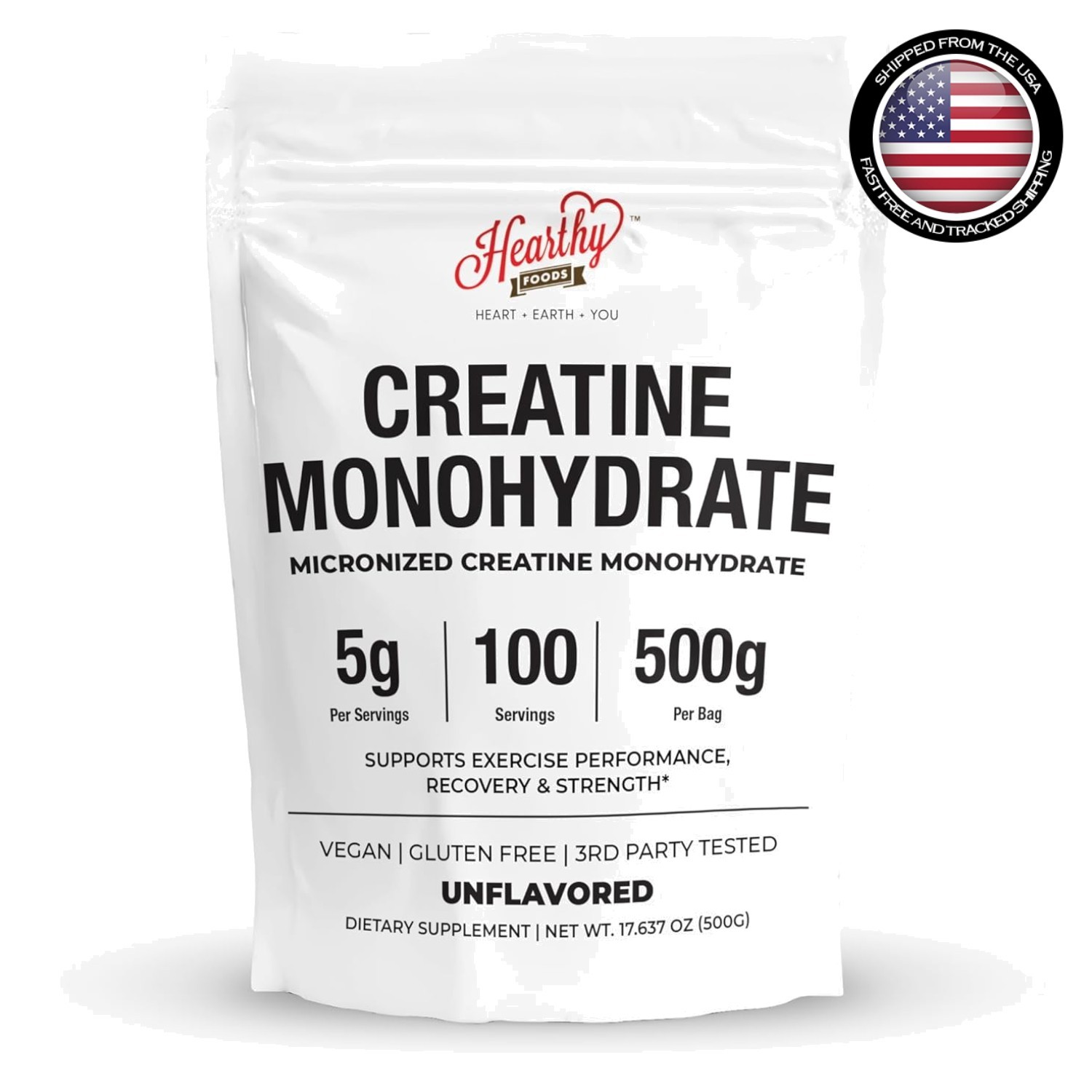 Micronized Creatine Monohydrate 500G – 100 Servings for Muscle Growth & Recovery