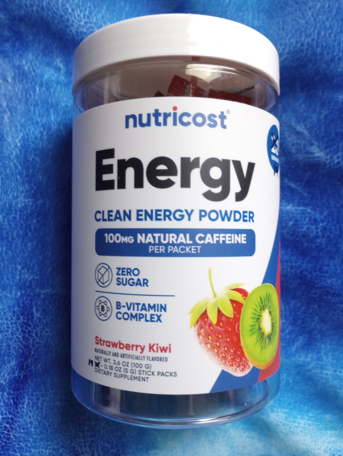 Nutricost Energy Complex Stickpack (19 Servings) Strawberry Kiwi 100mg Caffeine