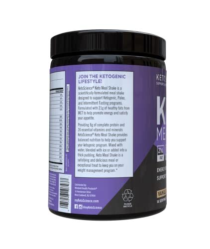 KetoScience Vanilla Meal Replacement Shake 20.7 Ounces 21g Healthy Fats
