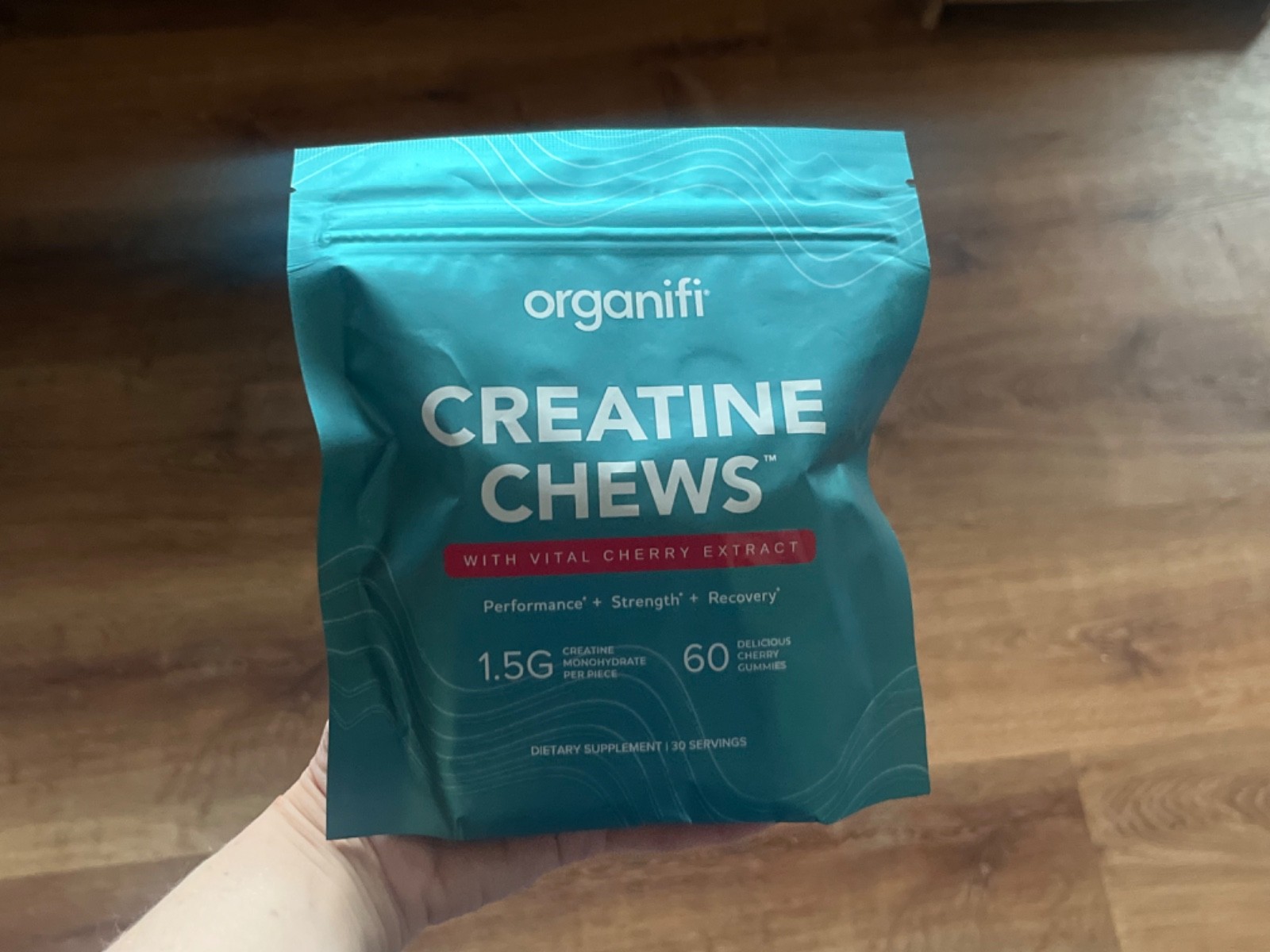 Organifi Creatine Chews – Premium Cherry Flavor | 30-Day Performance Supply