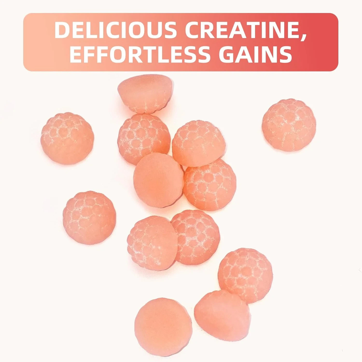 2 x Creatine Monohydrate Gummies 200000mg w/Taurine 500mg L-Glutamine,Berry-240