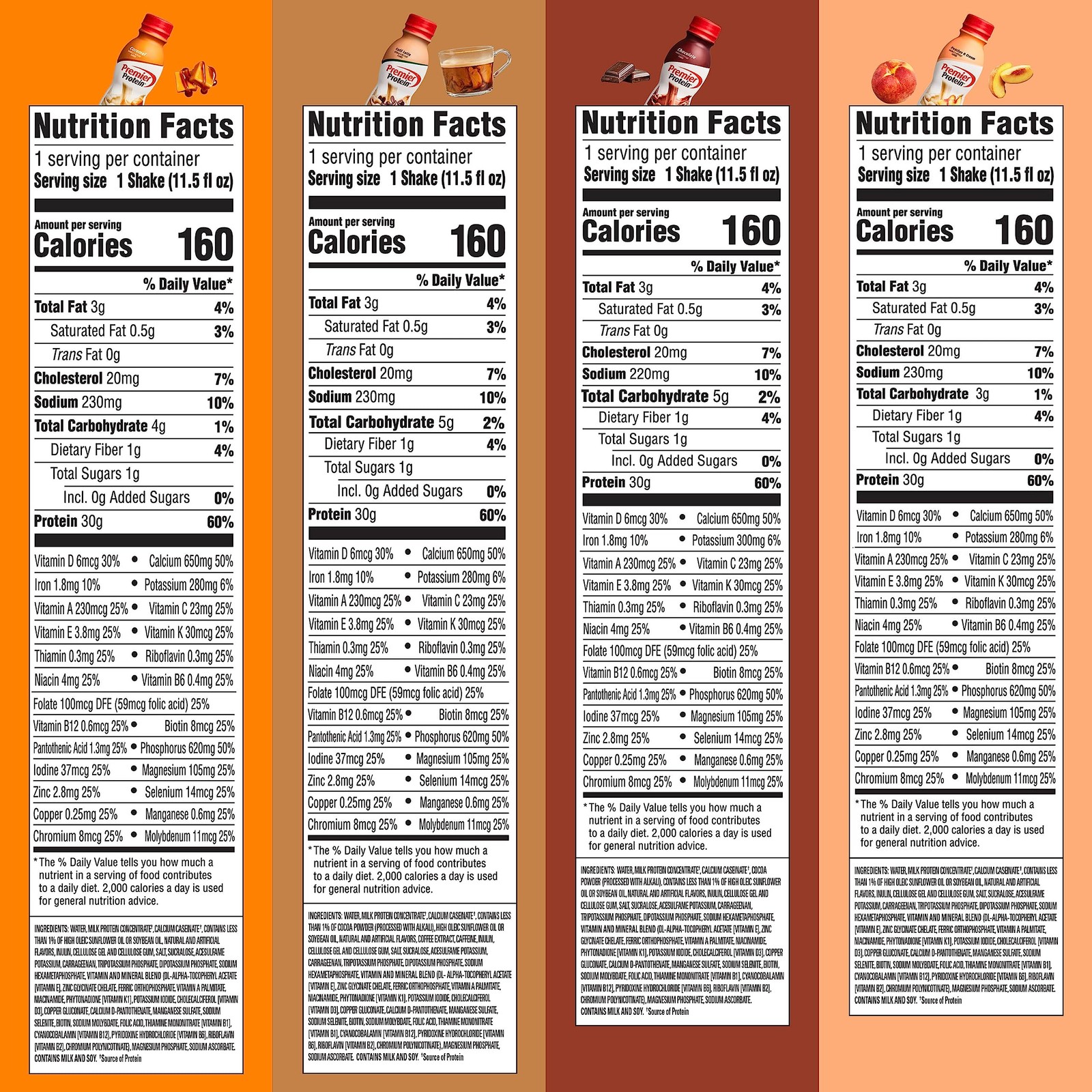 Premier Protein Shake 8 Flavor Variety Pack 30G Protein No Added Sugar 24 To