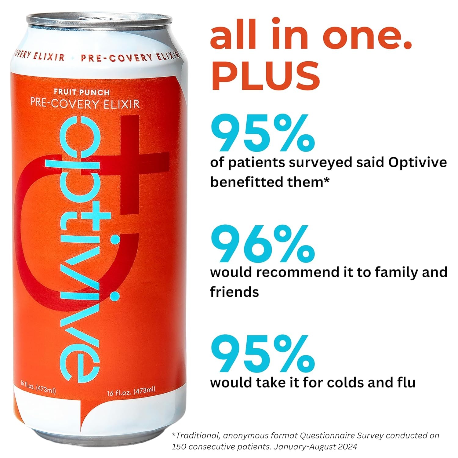 Optivive Pre-covery Elixir Clear Liquid Nutrition Pre 16 Fl Oz (Pack of 4)