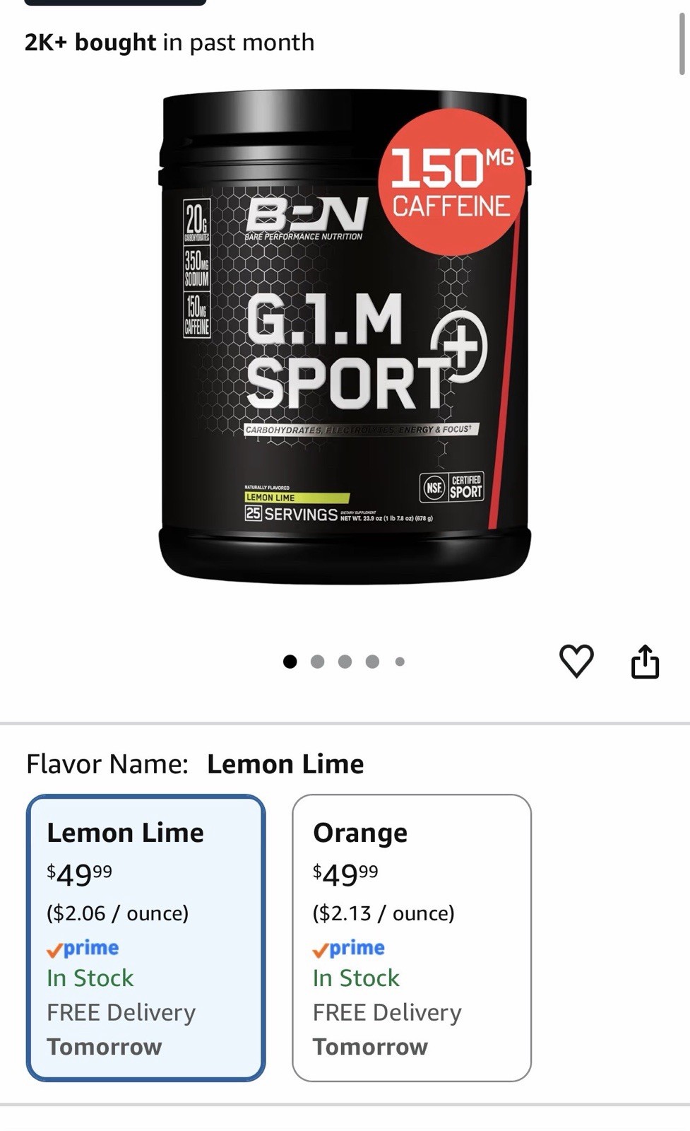 BARE PERFORMANCE NUTRITION G.1.M Sport+ Endurance Pre-Workout Lemon Lime 4 PACK