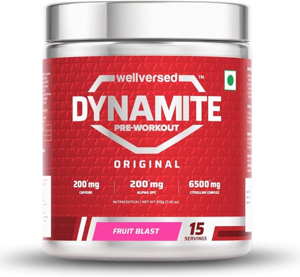 Dynamite Pre Workout Energy Focus Strength Pump 6500mg Citrulline Gym Supplement