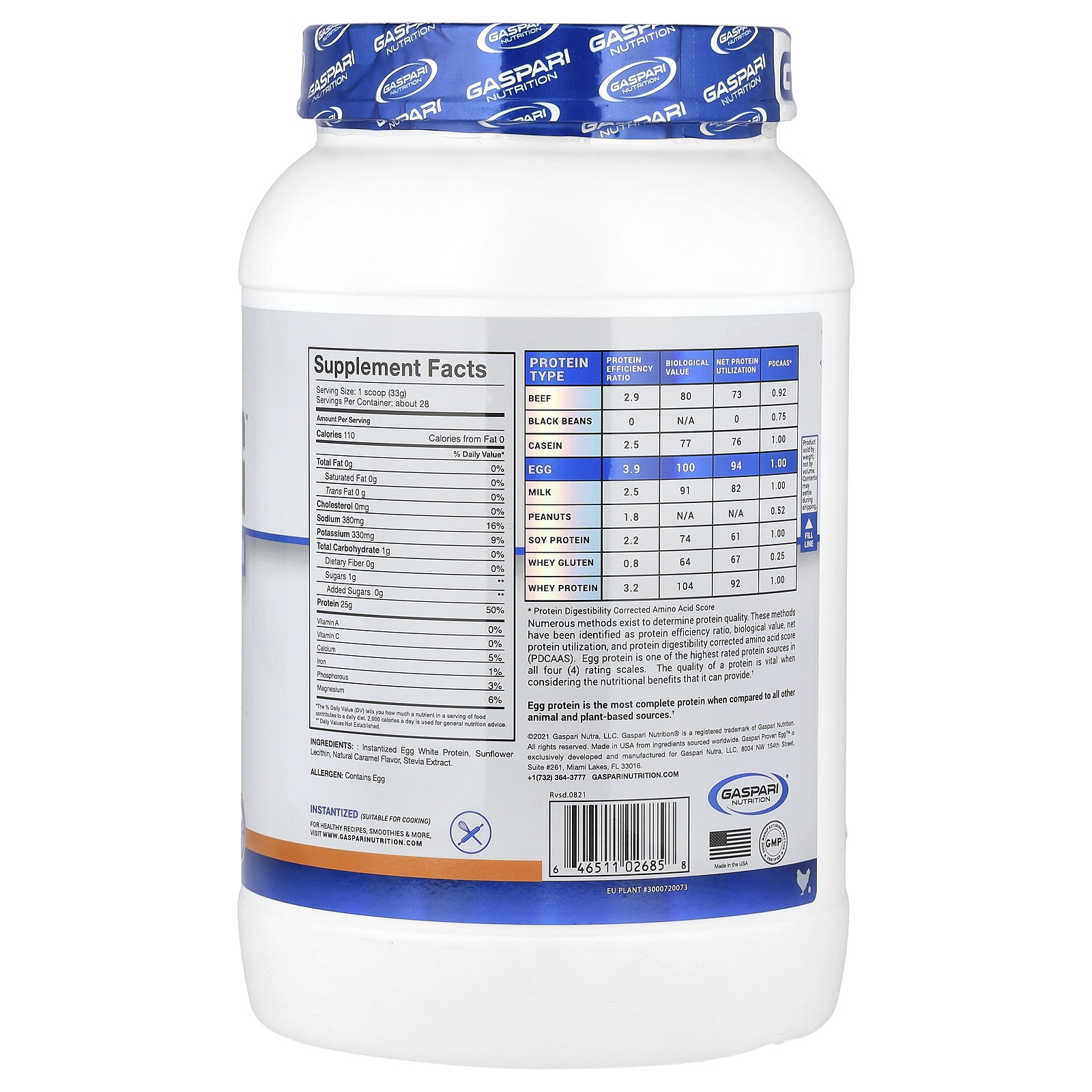 Proven Egg, 100% Egg White Protein, Salted Caramel, 2 lb (900 g)