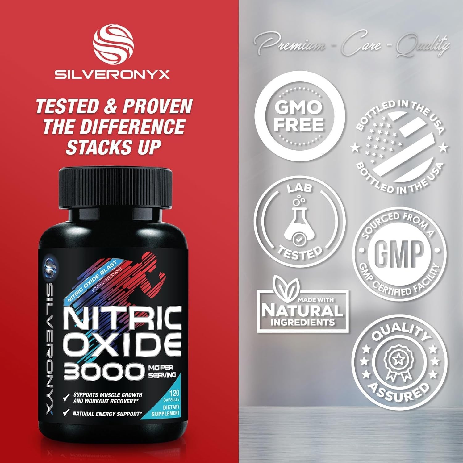 Nitric Oxide Booster 1300mg – Extra Strength L Arginine & Citrulline Supplement