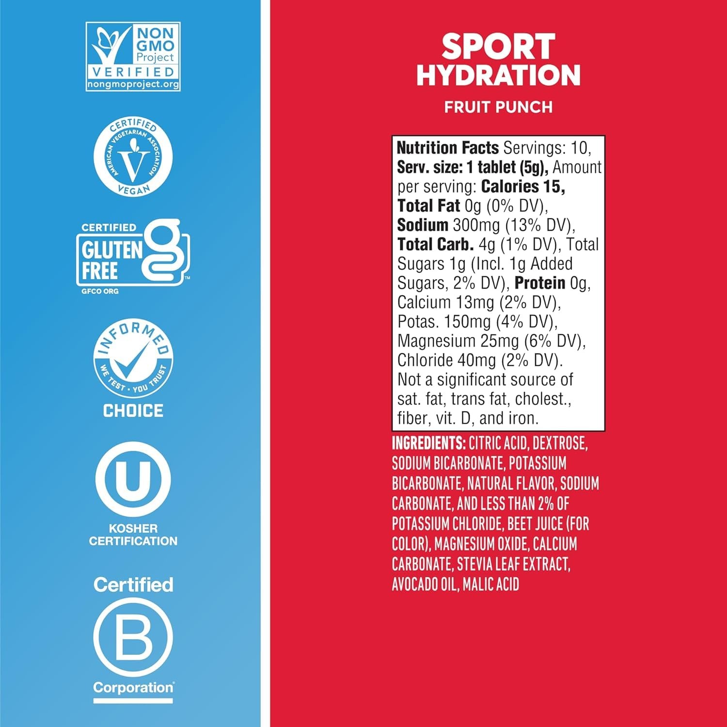 Nuun Hydration Drink Tab – Active – Fruit Punch – 10 Tablets – Case Of 6