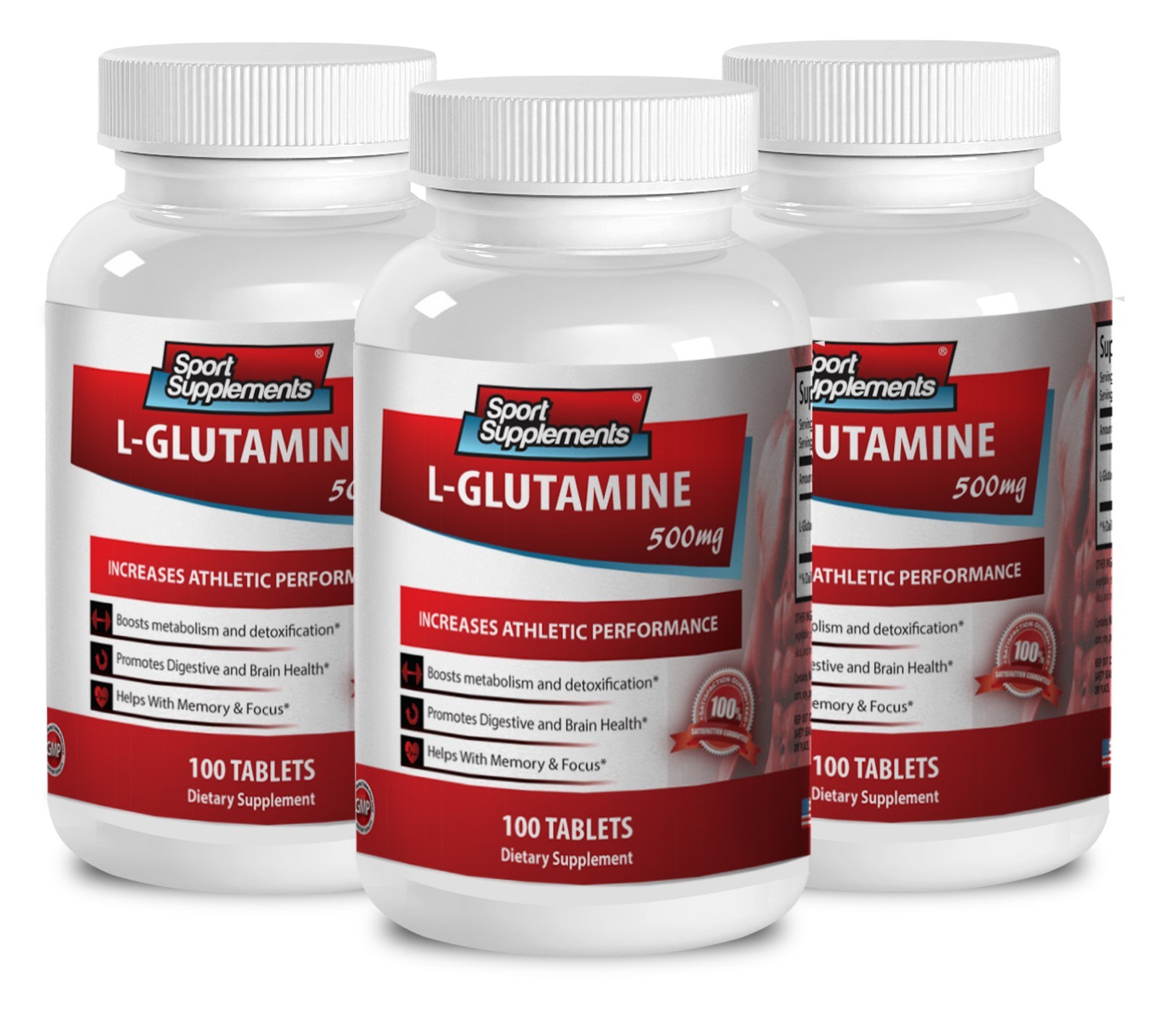 Supreme Weight Loss Supplements – L-Glutamine 500mg – Amino Acids Tablets 3B