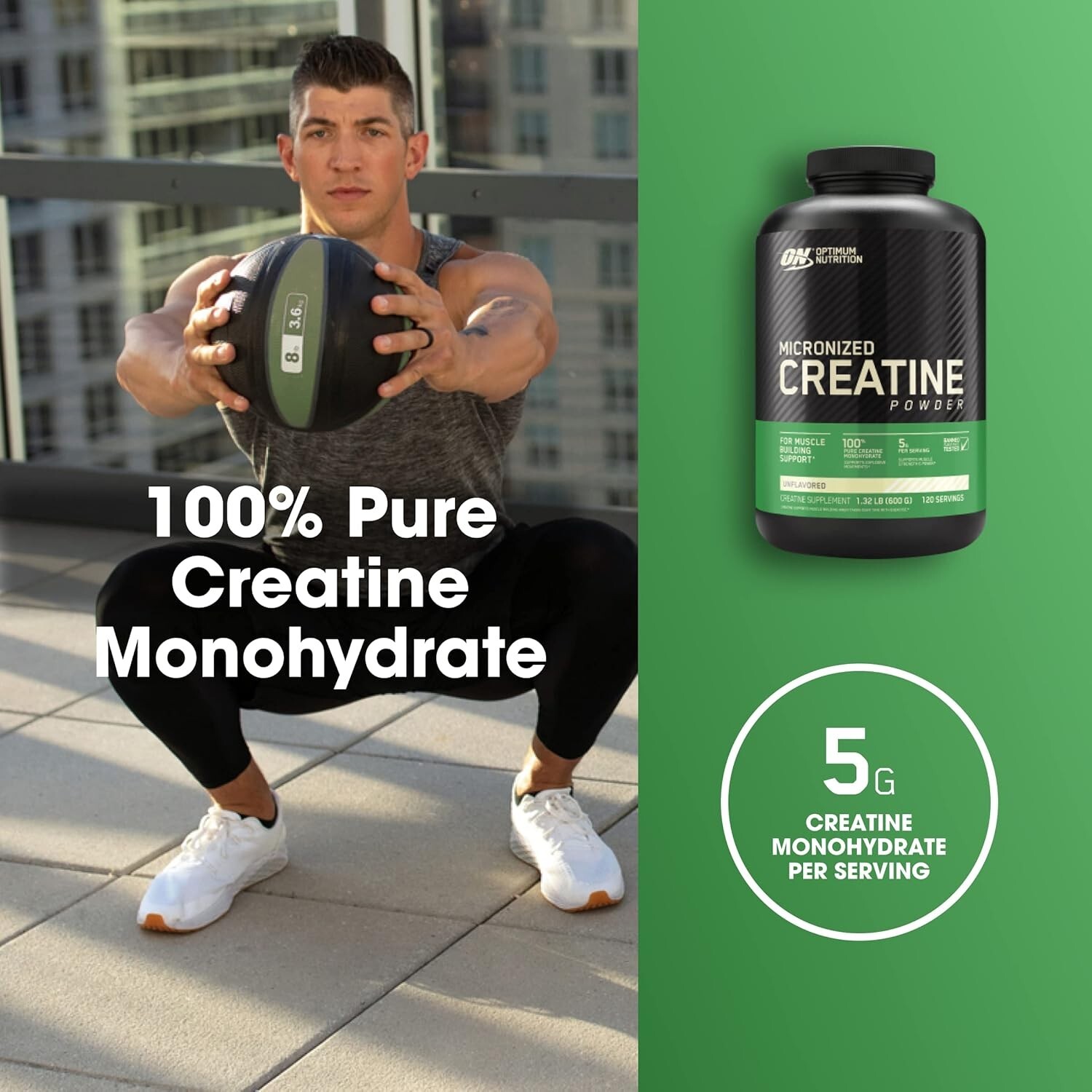 Unflavored Micronized Creatine Monohydrate – 600g for Muscle Growth & Recovery