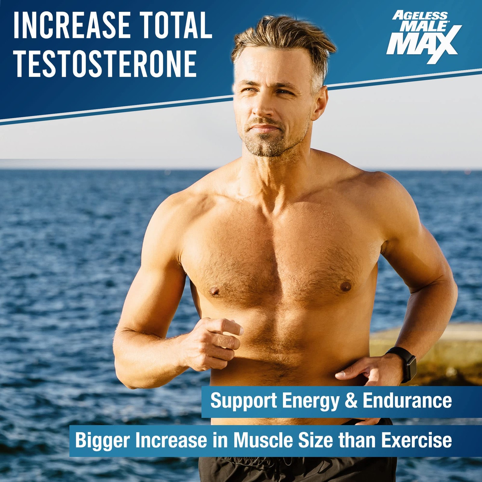 Ageless Male Max Total Testosterone Booster for Men 180 Count (Pack of 1)