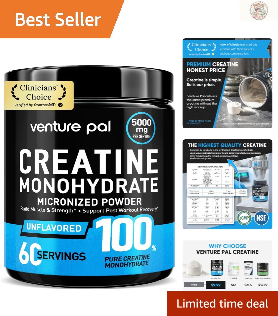 100% Pure Micronized Creatine Monohydrate – Unflavored for Optimal Performance